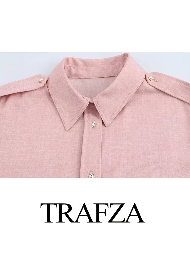 Spring Two-Piece Fashion Set – Collar Shirt & Pants