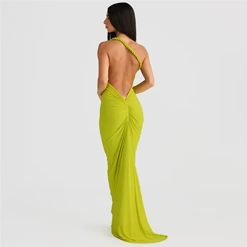 BWQ Slim Mermaid Maxi Dress – Halter & Off-Shoulder