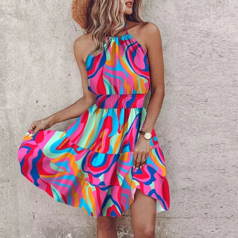 Floral Halter Mini Dress – Summer 2025