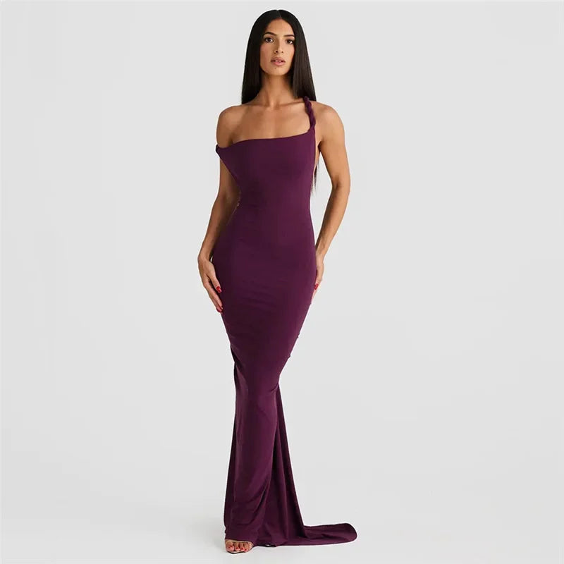 BWQ Slim Mermaid Maxi Dress – Halter & Off-Shoulder