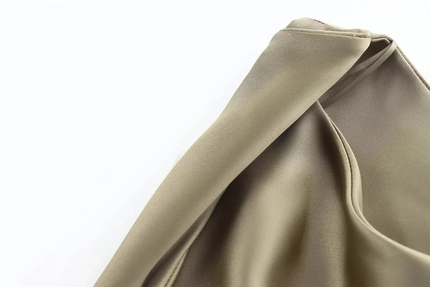 Satin Feeling Long Dress – High Waist Sleeveless