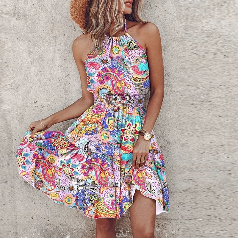 Floral Halter Mini Dress – Summer 2025