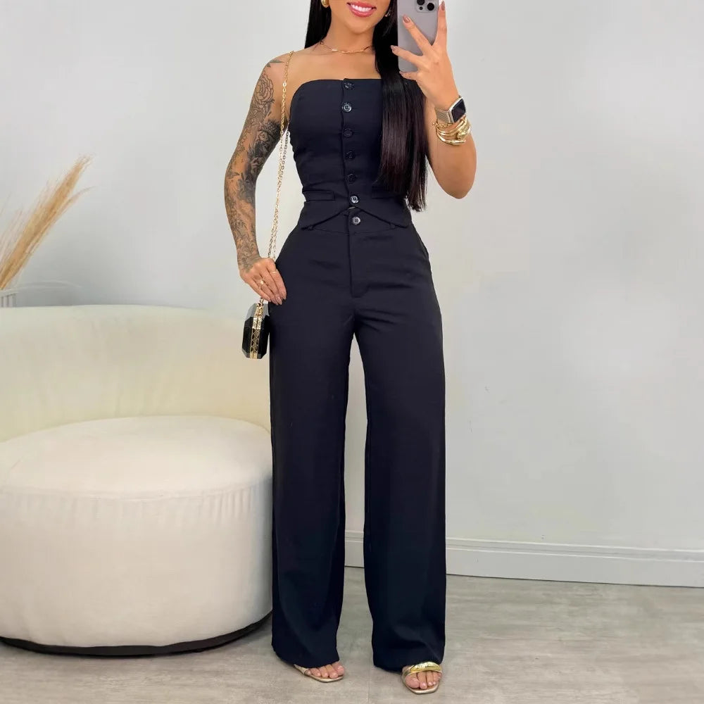 Summer 2-Piece Fashion Set – Sexy Bandeau & Pants