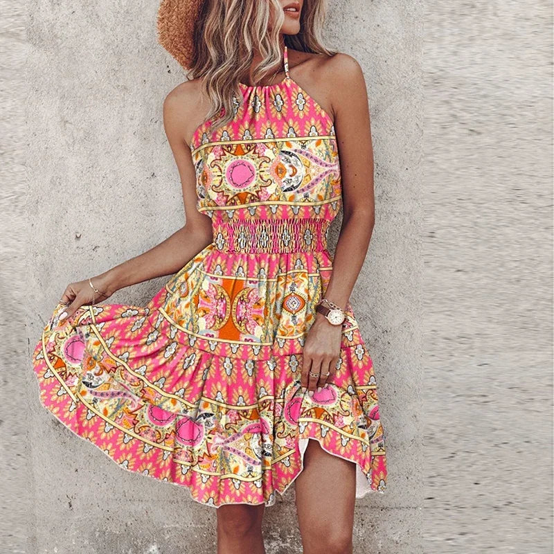 Floral Halter Mini Dress – Summer 2025