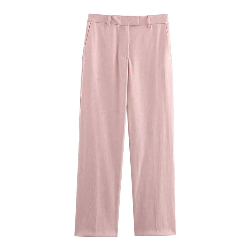 Spring Two-Piece Fashion Set – Collar Shirt & Pants