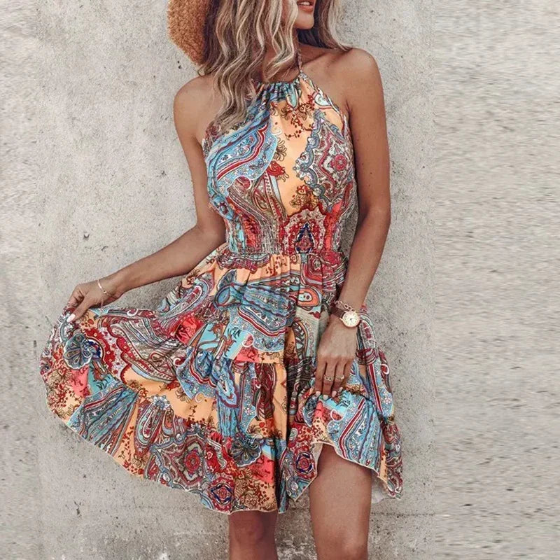 Floral Halter Mini Dress – Summer 2025