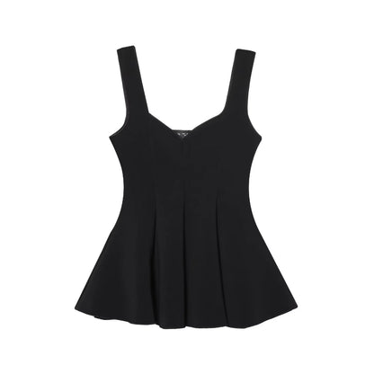 Chic Wide Strap Top & High-Waist Pants – Women’s Set