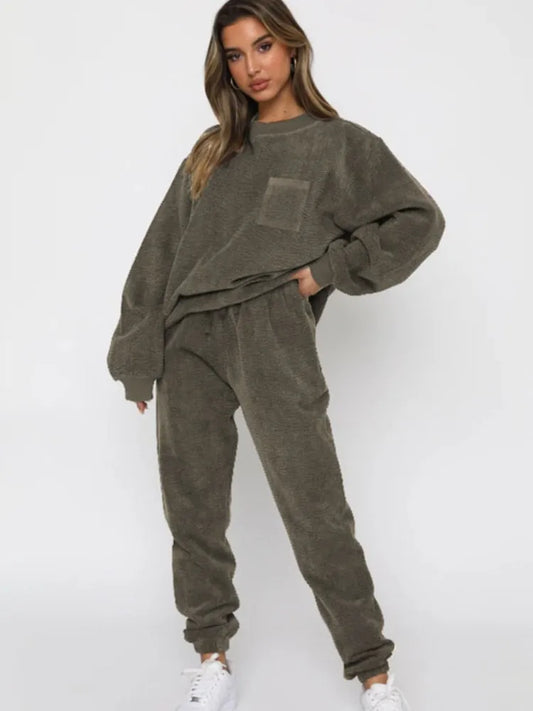 Women’s Corduroy 2-Piece Set – Pullover & Pants