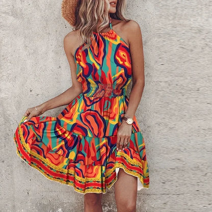 Floral Halter Mini Dress – Summer 2025
