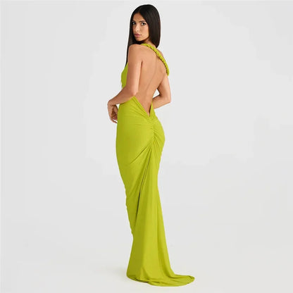 BWQ Slim Mermaid Maxi Dress – Halter & Off-Shoulder
