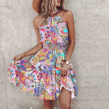Floral Halter Mini Dress – Summer 2025