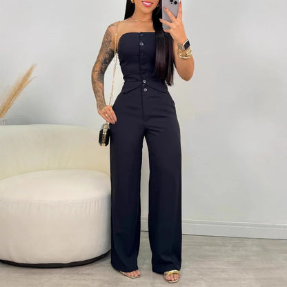 Summer 2-Piece Fashion Set – Sexy Bandeau & Pants