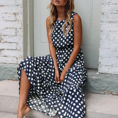 Sexy O-Neck Printed Party Dress – Plus Size Summer